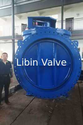 AWWA DN2000 SS304 Blue Pneumatic Plug Valve , Worm Gear Electric Plug Valve Mechanic Joint Connection