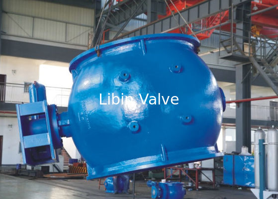 AWWA DN2000 Ductile Iron Blue Eccentric Ball Valve For Sewage / Water  / Sea Water System